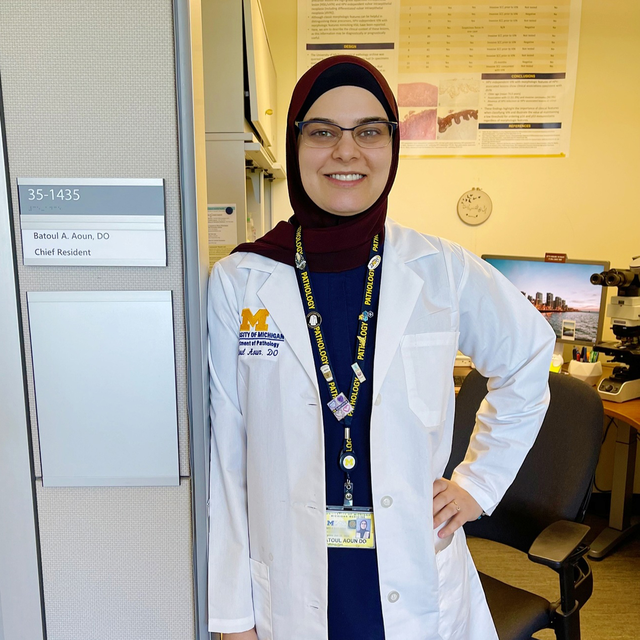 Chief Resident Batoul Aoun, DO at her office in the NCRC